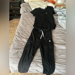 Women's Black Scrub Set